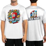 Custom Sport Performance T-Shirt – Upload Your Logo, Photo & Text | Personalized Athletic Tee for Men & Women | 100% Polyester | Moisture-Wicking | Printed in USA| Bundle of 10