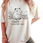 Happy Valentine's Day Capybara T-Shirt | Cute Animal Graphic Tee for Women | Valentine's Day Gift | Soft Unisex Crew Neck Shirt|Bundle of 10 Products