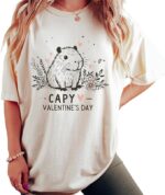 Happy Valentine's Day Capybara T-Shirt | Cute Animal Graphic Tee for Women | Valentine's Day Gift | Soft Unisex Crew Neck Shirt|Bundle of 10 Products
